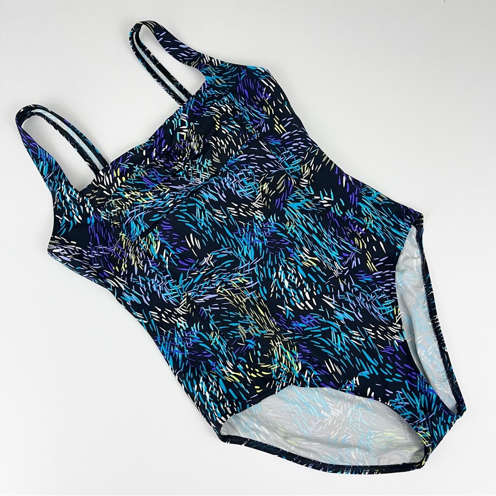 Calvin Klein Swimwear One Piece Square Neck Print Swimsuit